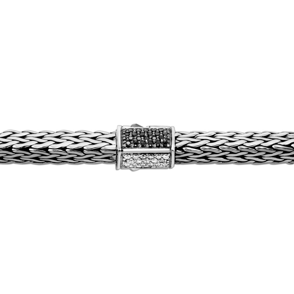 John Hardy Tiga Classic Chain Diamond, Black Sapphire and Black Spinel Bracelet in Silver clasp view