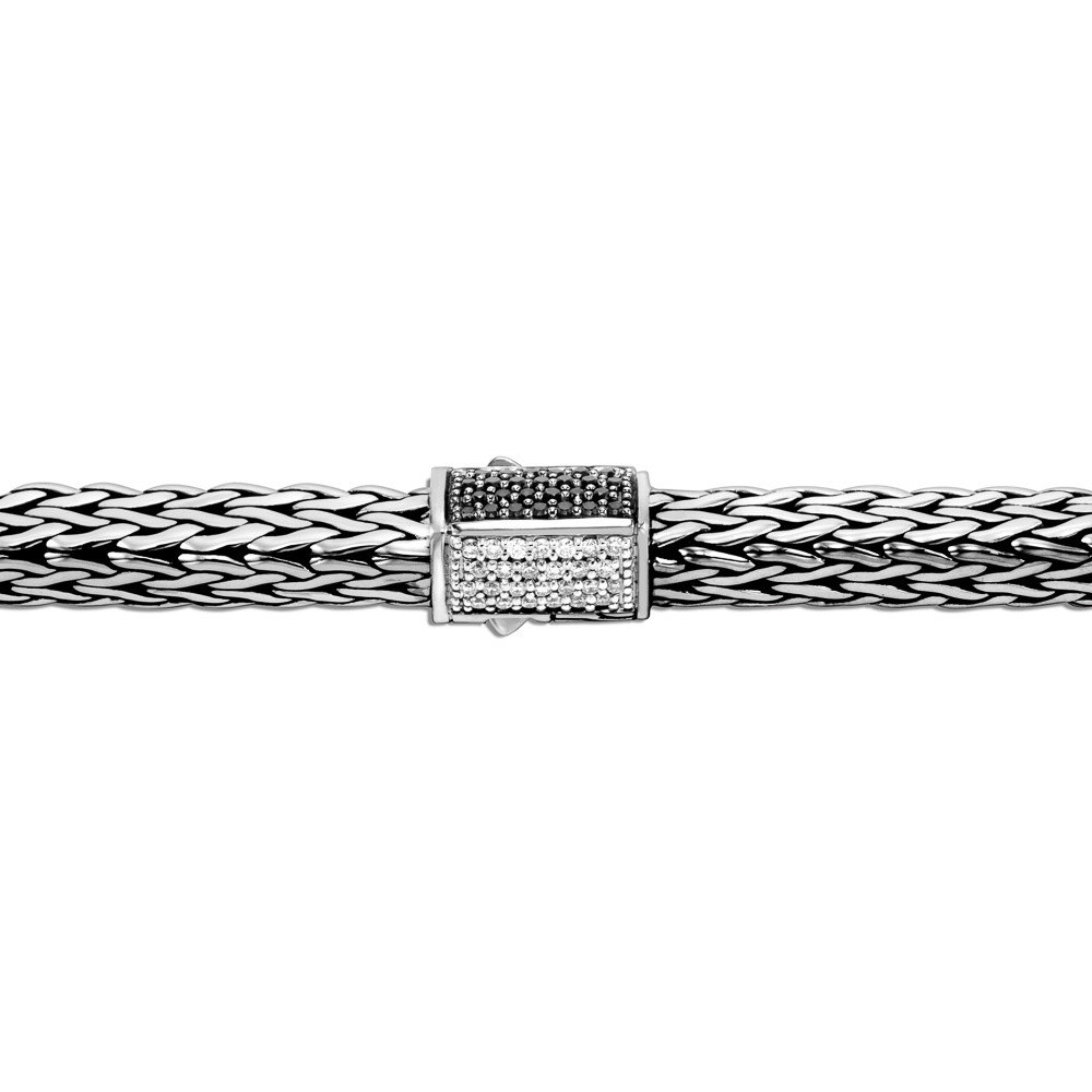 John Hardy Tiga Classic Chain Diamond, Black Sapphire and Black Spinel Bracelet in Sterling Silver clasp view