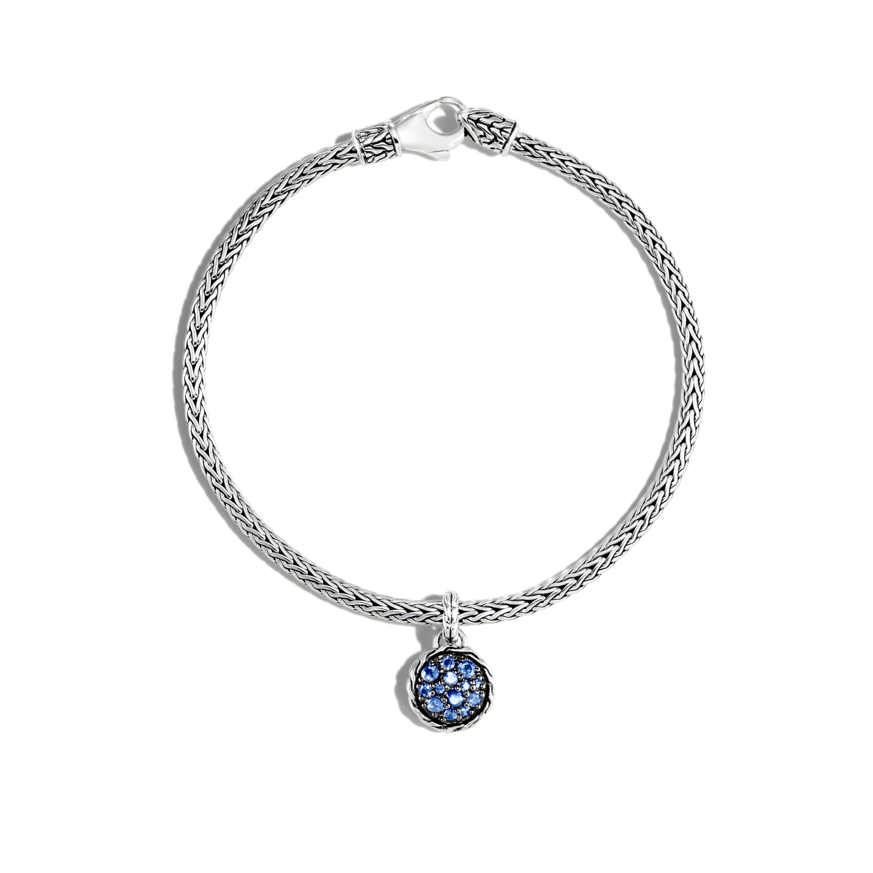 John Hardy Classic Chain Blue Sapphire Round Charm Bracelet