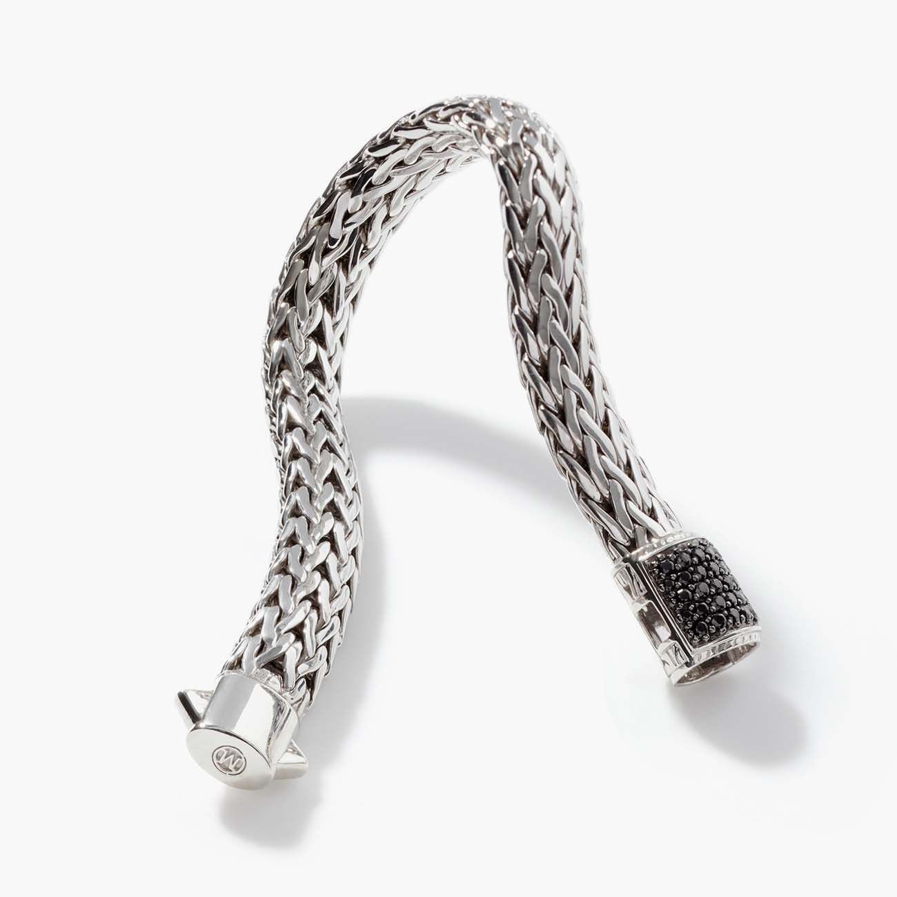 John Hardy Classic Chain Batu 10.5mm Silver Bracelet with Black Sapphire Lifestyle