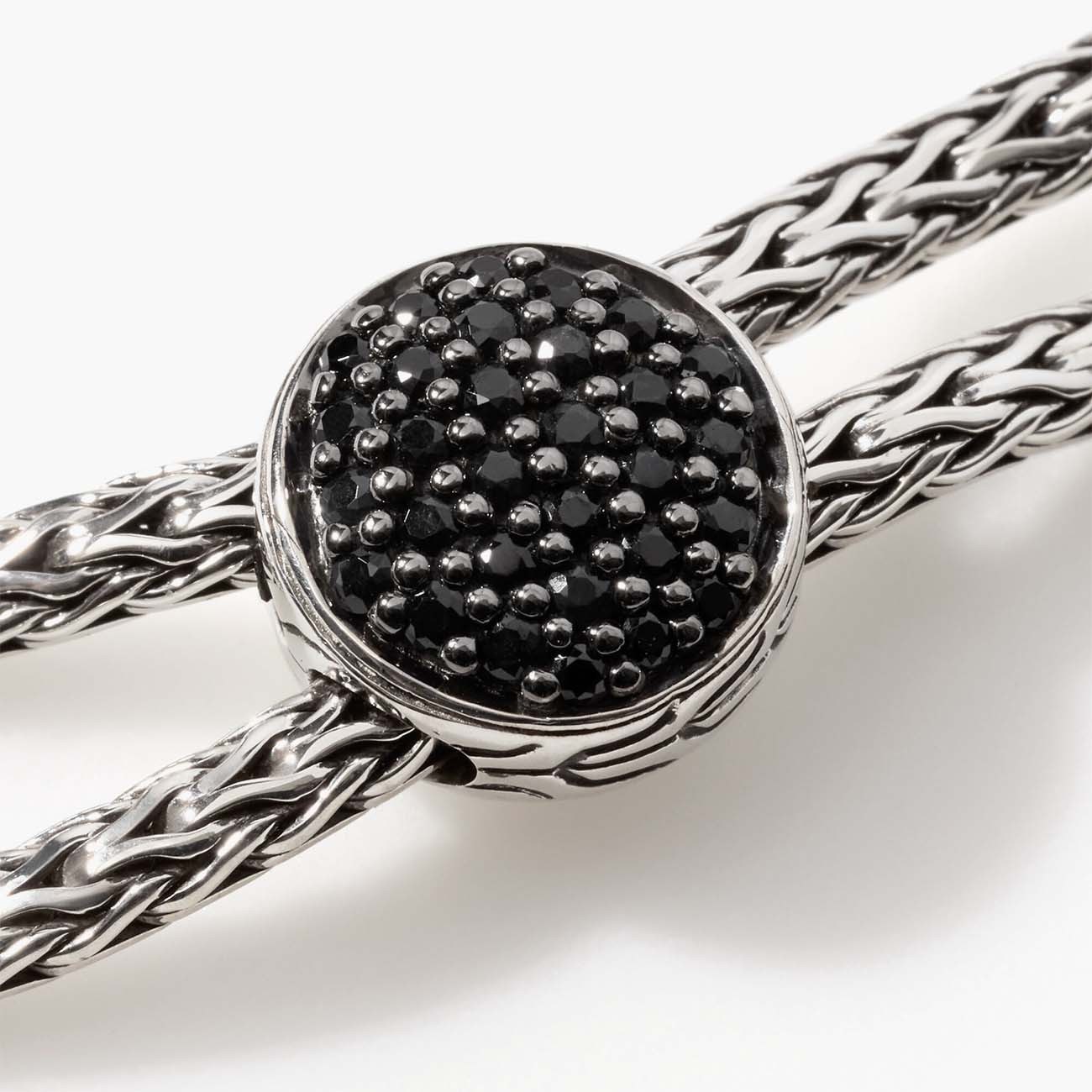 John Hardy Black Sapphire Classic Chain Adjustable Pull Through Bracelet Closeup