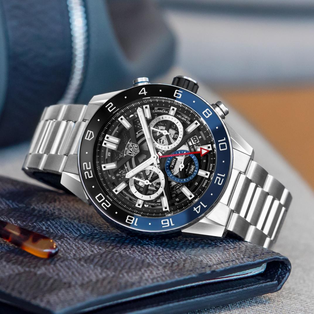 Tag Heuer Carrera Calibre Black and Blue Watch - 45mm instagram view
