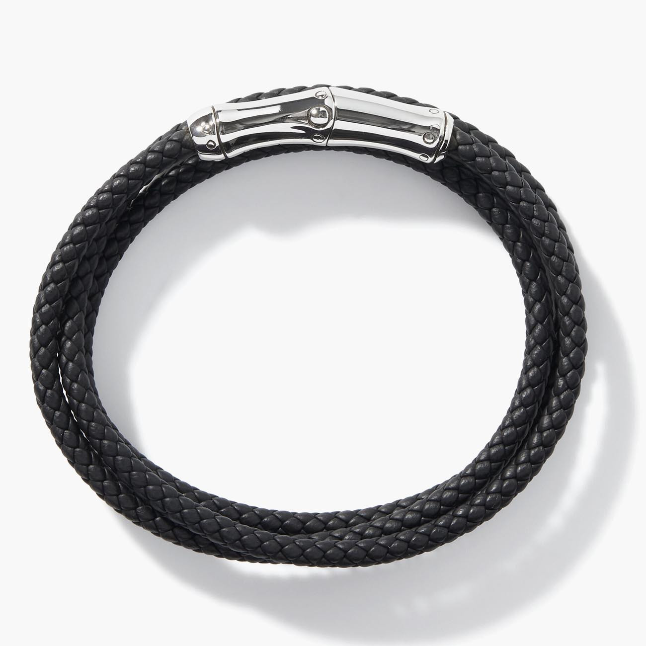 John Hardy Bamboo Wrap Black Leather Bracelet Profile