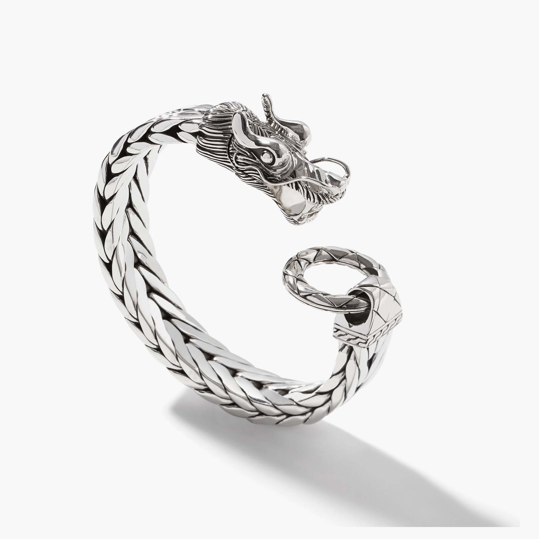 John Hardy Naga Extra-Large Rectangular Chain Silver Bracelet