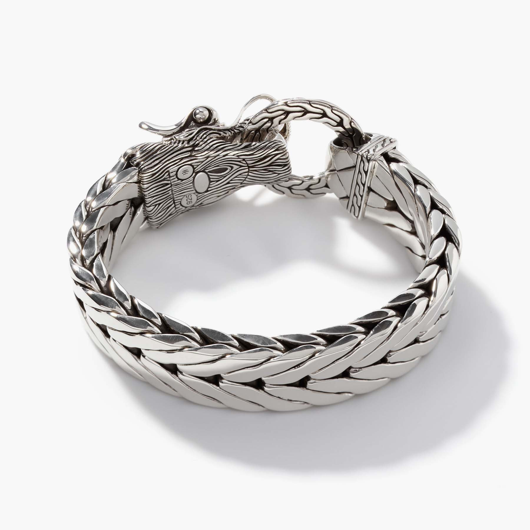 John Hardy Naga Extra-Large Rectangular Chain Silver Bracelet Under