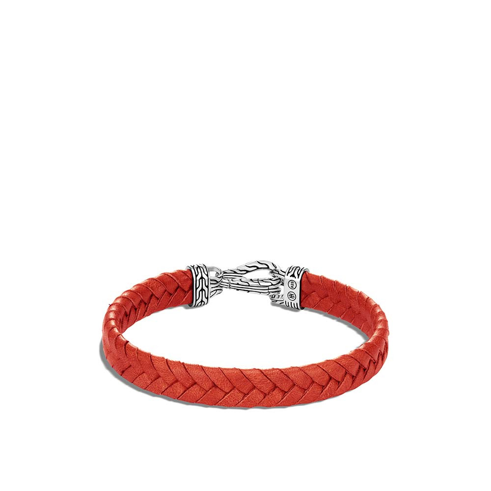 John Hardy Asli Classic Chain Orange Braided Leather Bracelet back view