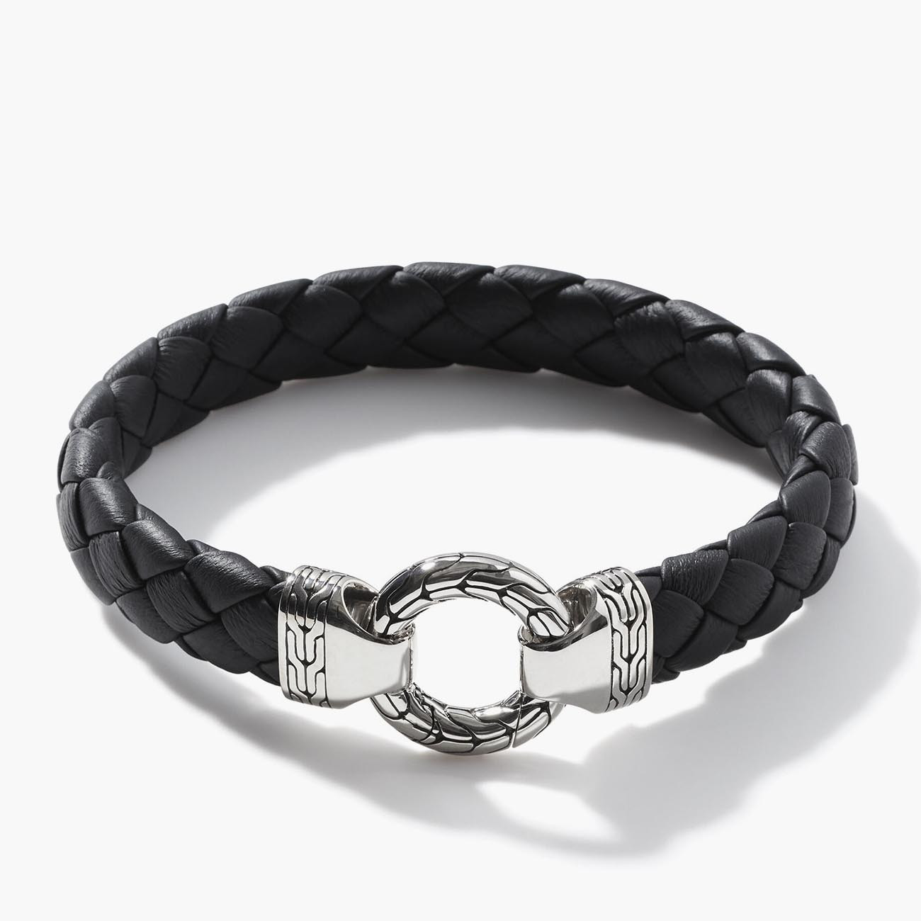 Braided Designer Stainless Steel and Leather Bracelet for Men, Boys Bl –  Shining Jewel
