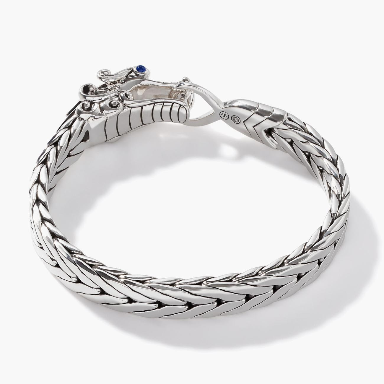 John Hardy Legends Silver Naga Flat Chain Bracelet Under View