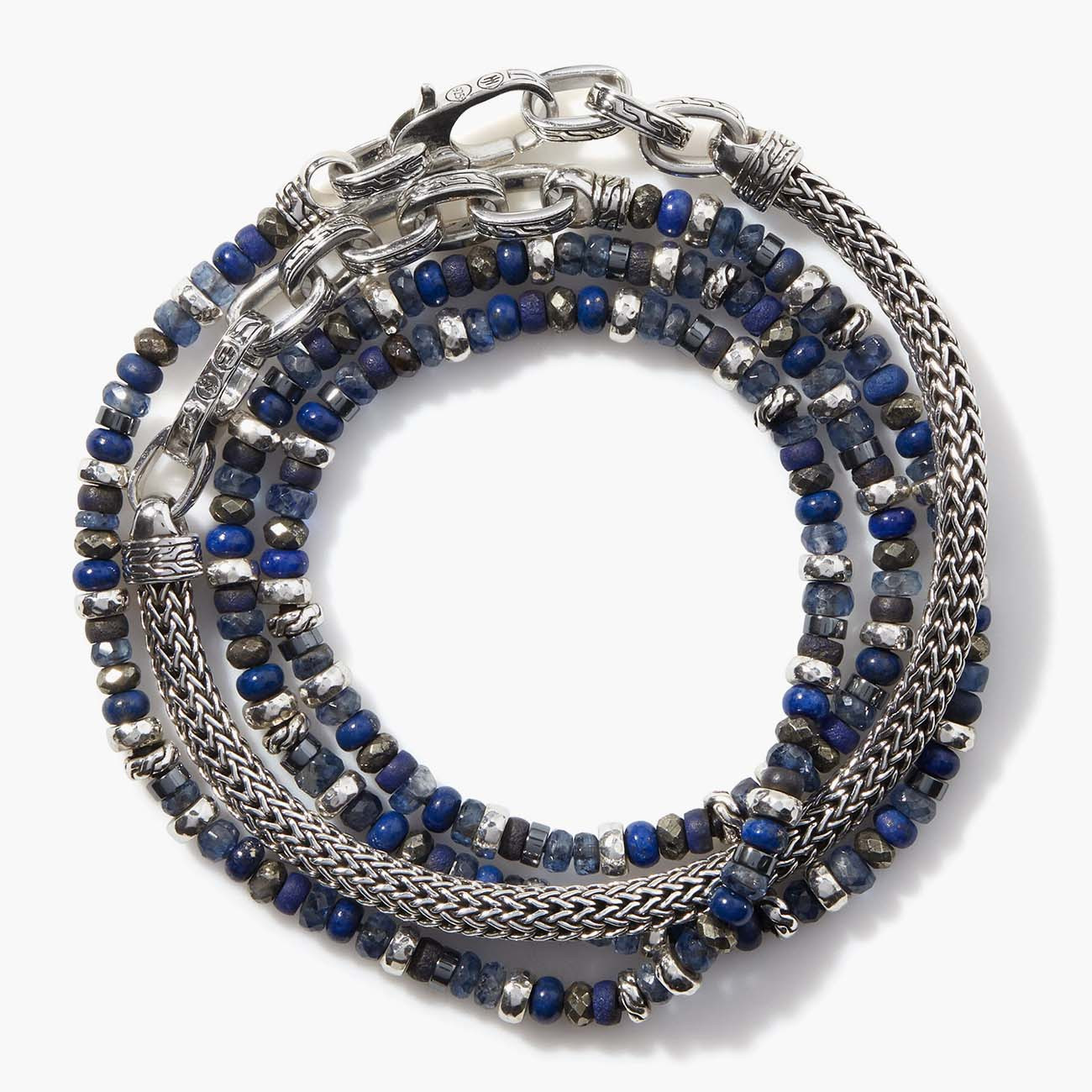 John Hardy Classic Chain Transformable Lapis Lazuli Multi Wrap Bracelet 
