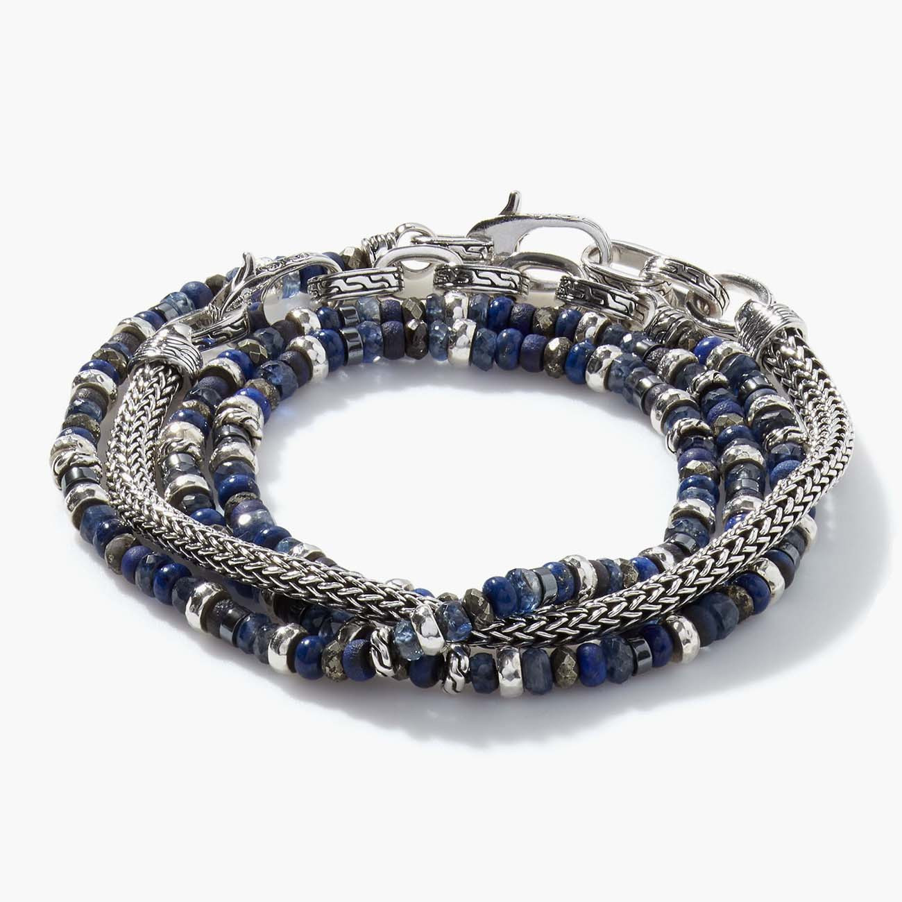 John Hardy Classic Chain Transformable Lapis Lazuli Multi Wrap Bracelet 