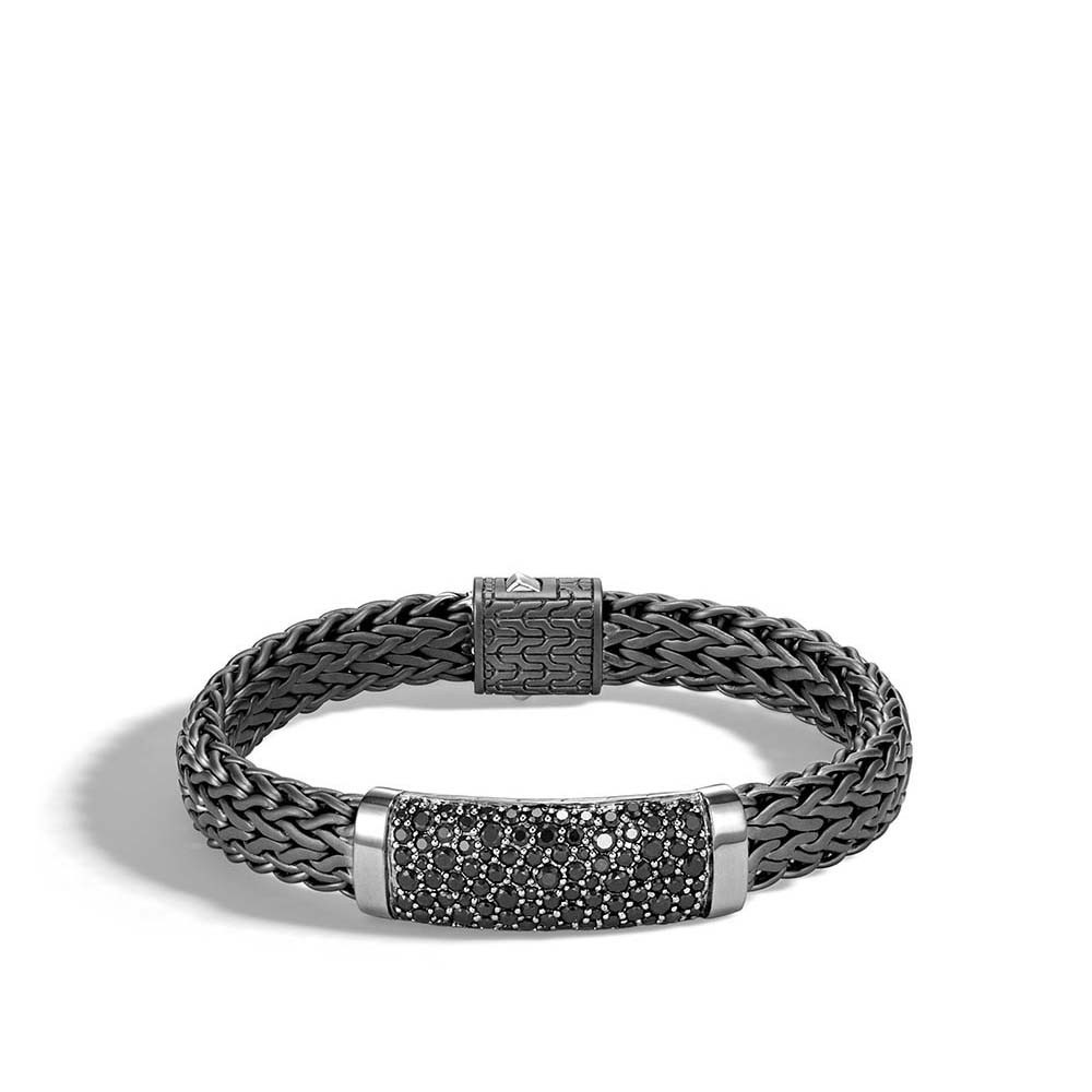 Effy Men's Sterling Silver and Rose Gold Black Sapphire Bracelet, 4.20 |  effyjewelry.com