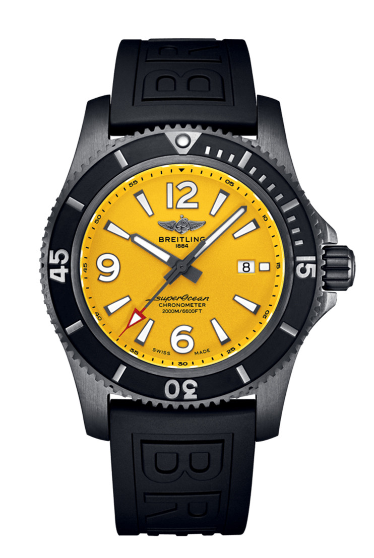 Breitling Superocean Automatic 46 Black Steel and Yellow Watch M17368D71I1S1 main view