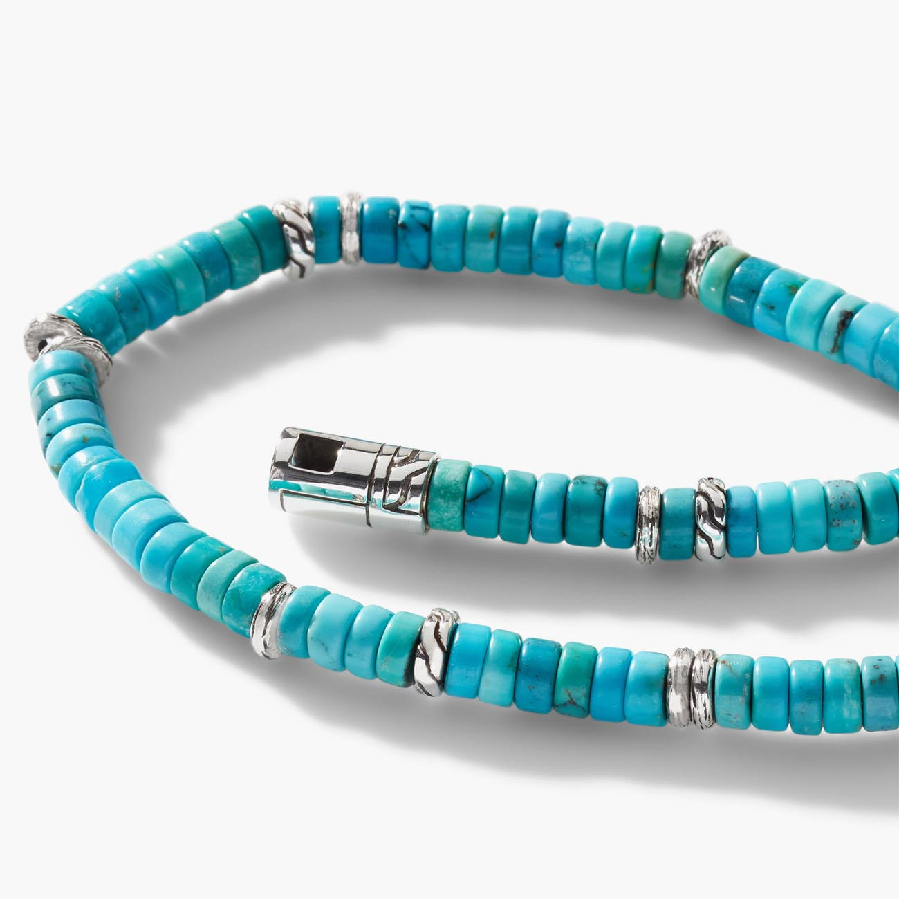 John Hardy Heishi Turquoise Classic Chain Bracelet Closeup
