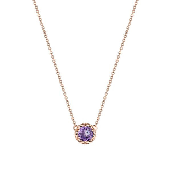 Tacori Crescent Crown Amethyst Necklace in 14K Rose Gold