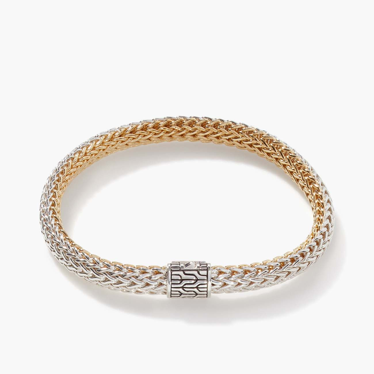 Reversible yellow and white gold bracelet with diamonds