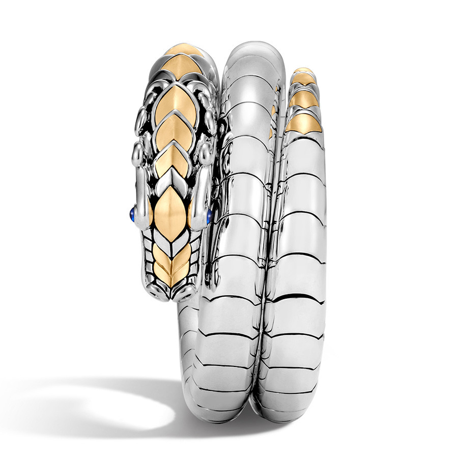 John Hardy Legends Naga Gold & Silver Double Coil Dragon Bracelet Edge View
