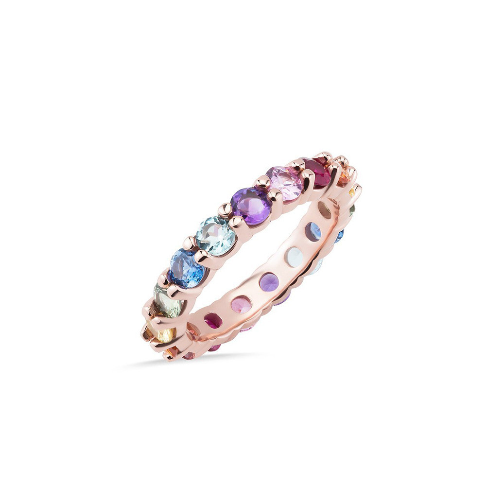 Carbon & Hyde Rainbow Eternity Band Ring in Rose Gold