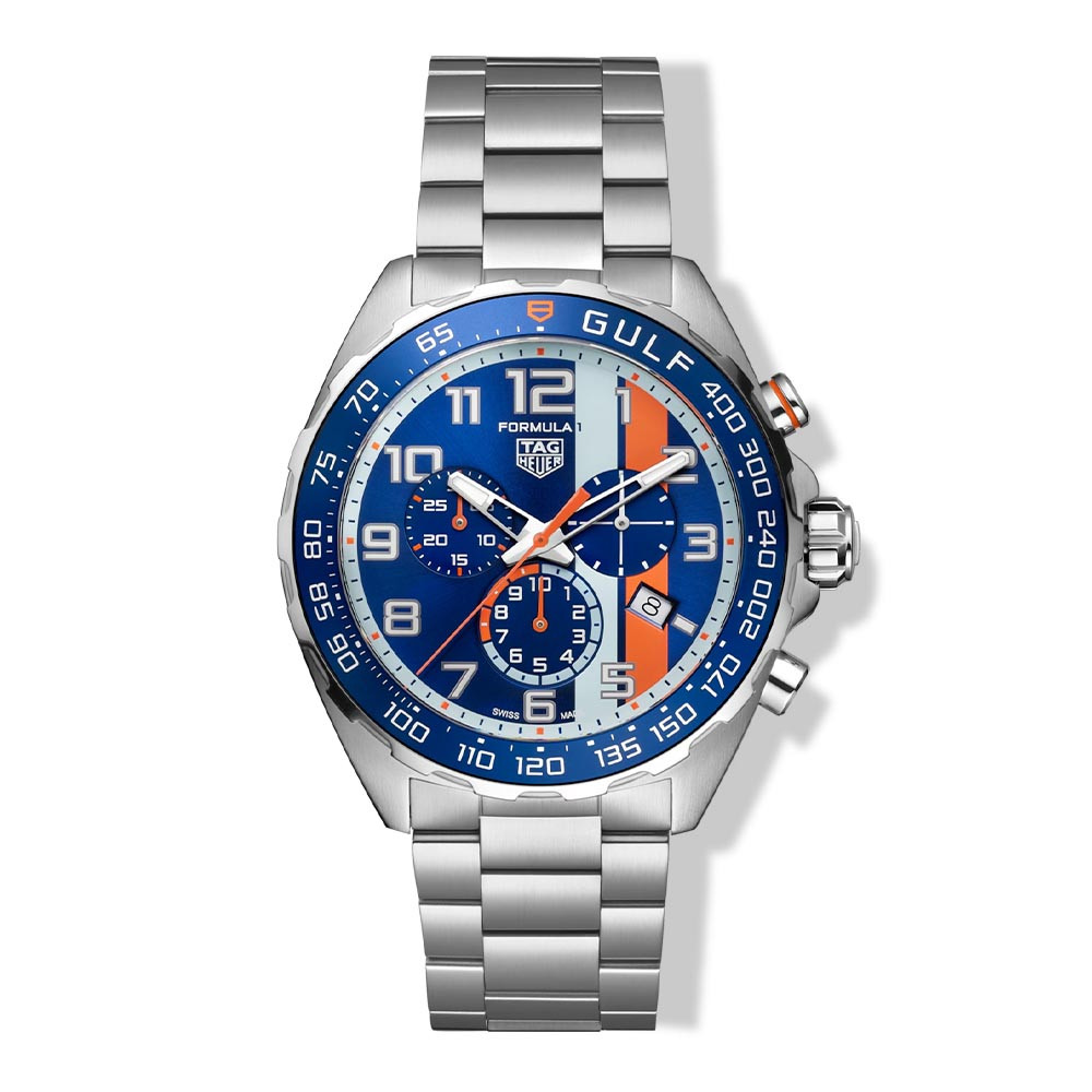 TAG Heuer MONACO GULF Automatic Chronograph, 39 mm, Steel... for Rs.599,907  for sale from a Trusted Seller on Chrono24