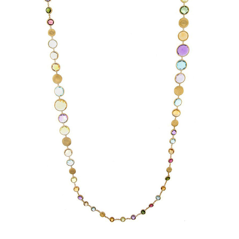 Marco Bicego Color Yellow Gold Multi-Gemstone Graduated Jaipur Necklace