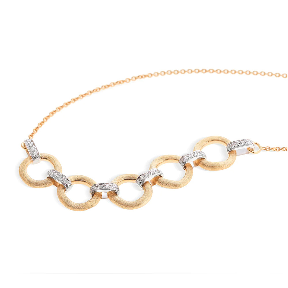 Jaipur Link Two-Tone Four-Link Diamond Half Collar Necklace