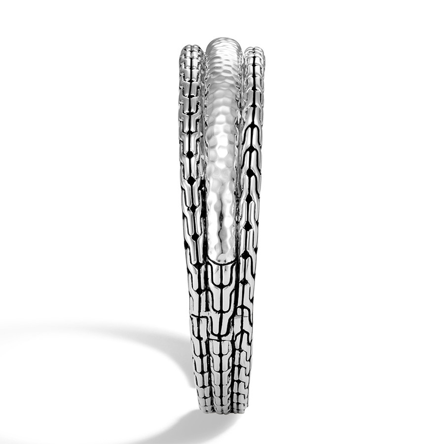 John Hardy Hammered Classic Chain Silver Arch Cuff Edge View