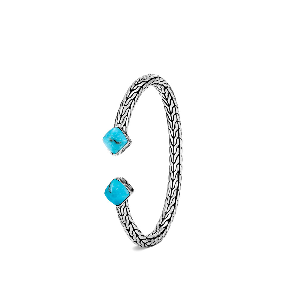 John Hardy Classic Chain Turquoise Flex Cuff in Sterling Silver angle view