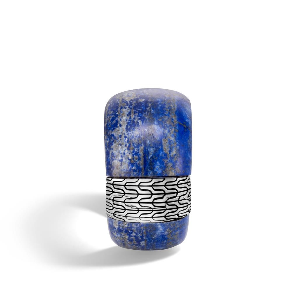 John Hardy Classic Chain Lapis Lazuli Wide Cuff Bracelet