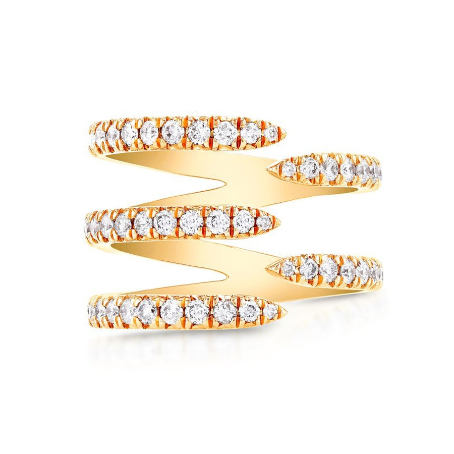 Carbon & Hyde Yellow Gold Pave Diamond Open Claw Ring