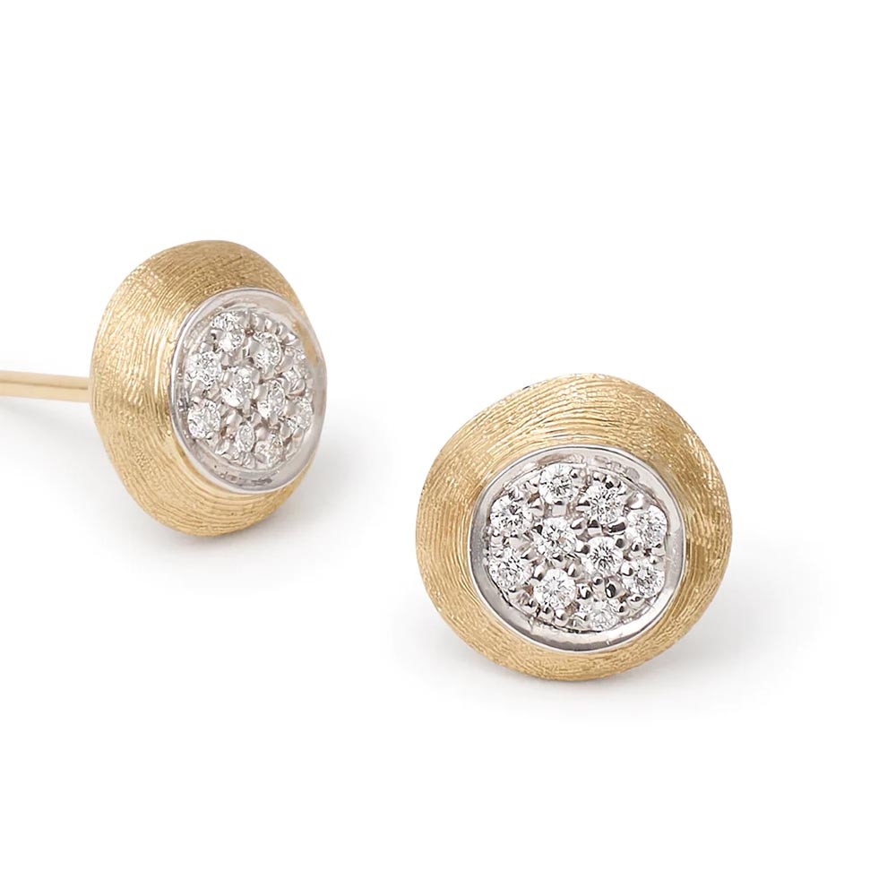 Marco Bicego Delicati Yellow Gold Diamond Stud Earrings Closeup