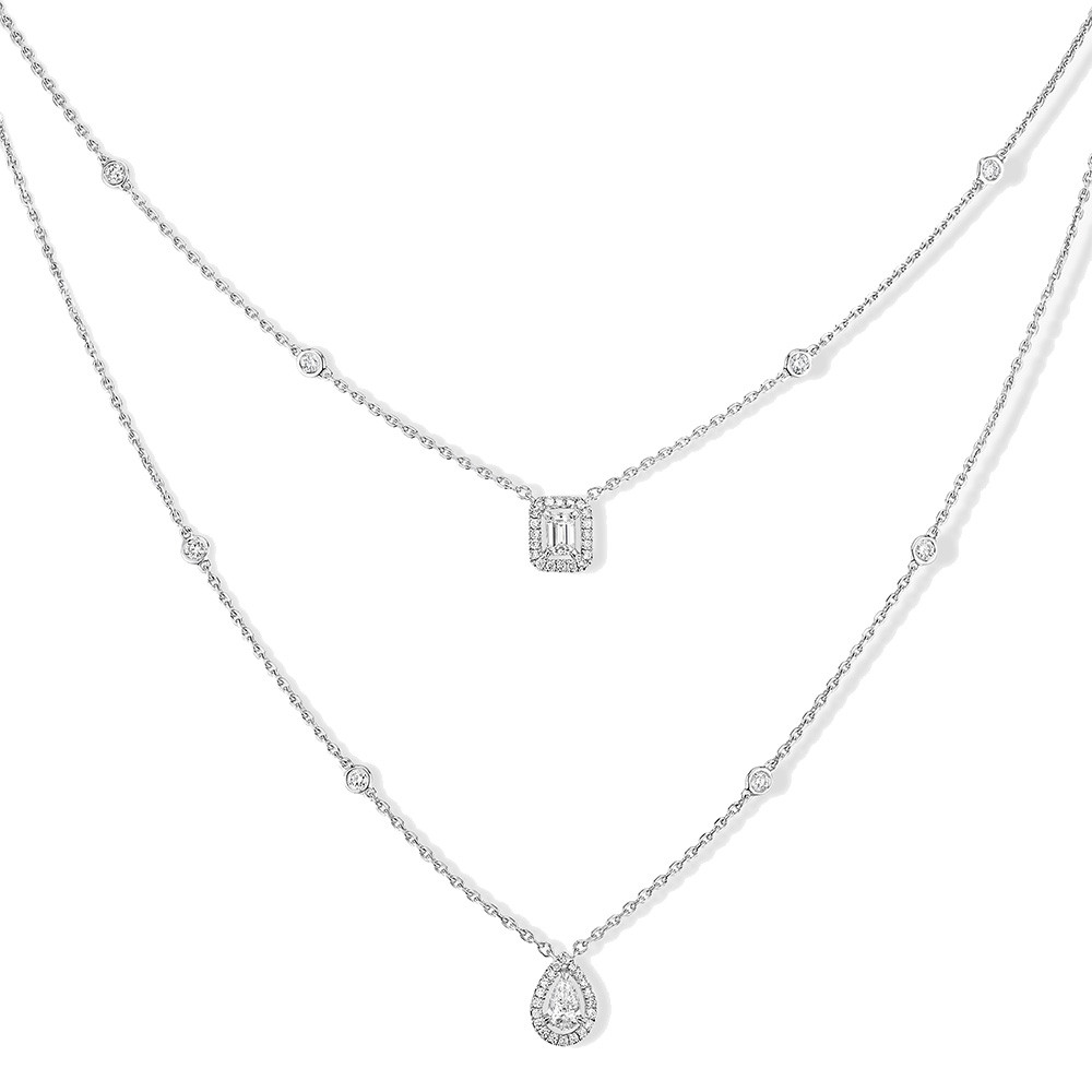 Messika My Twin Two Row Diamond Necklace in White Gold