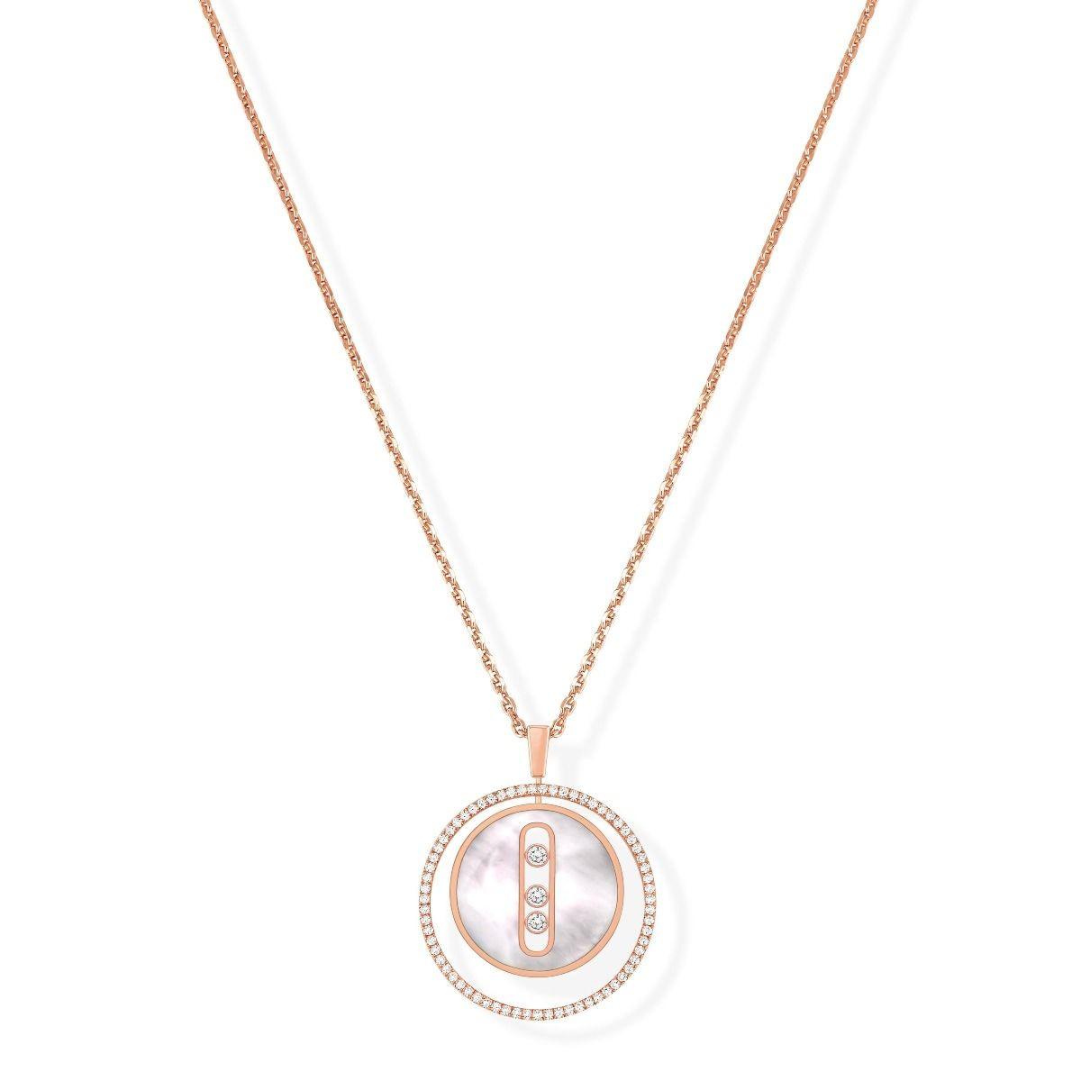 Colour Blossom Xl Medallion, Pink Gold, White Mother-Of-Pearl and Diamond -  Categories Q93656