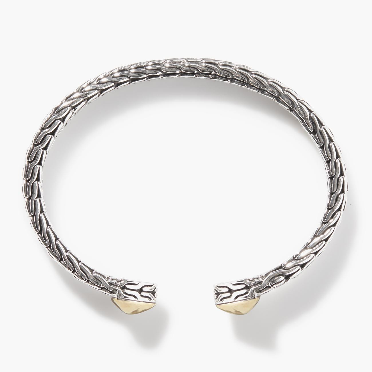 John Hardy Classic Chain Silver and Gold Cuff Bracelet side view