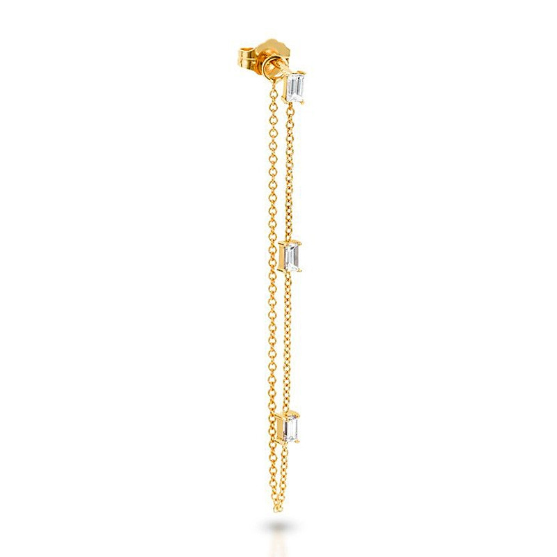 Carbon & Hyde Tribeca Yellow Gold Single Dangle Ear Chain