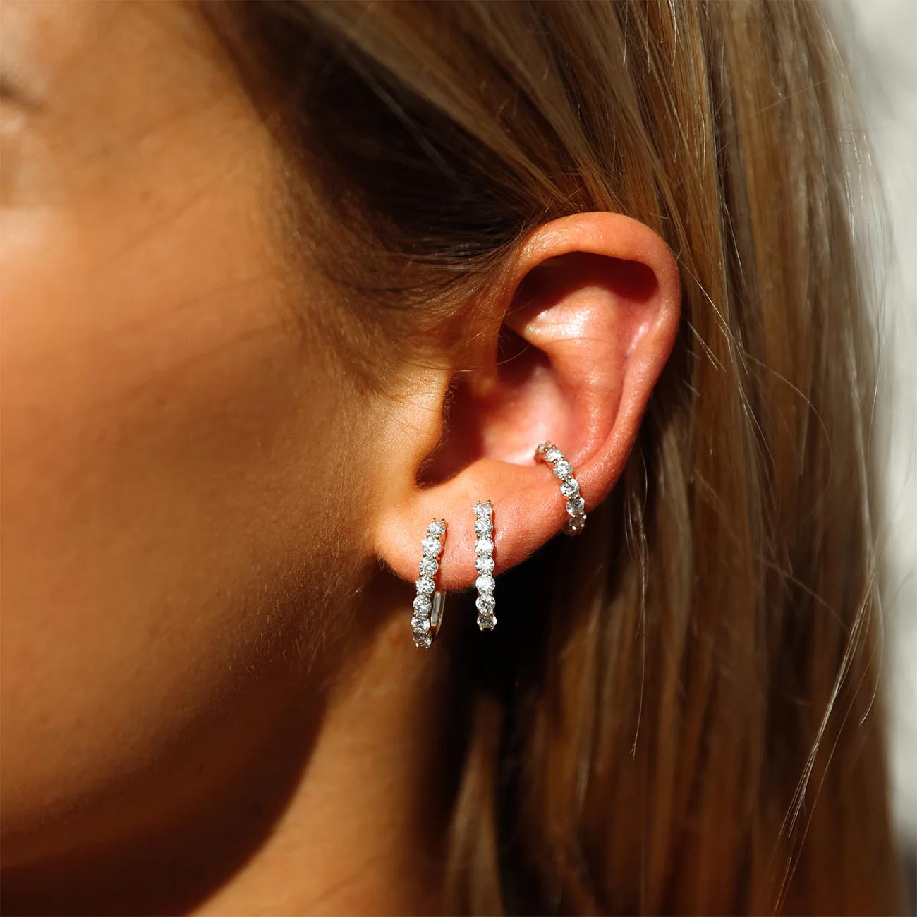 Carbon & Hyde Diamond Sparkler Cuff Earring on Model