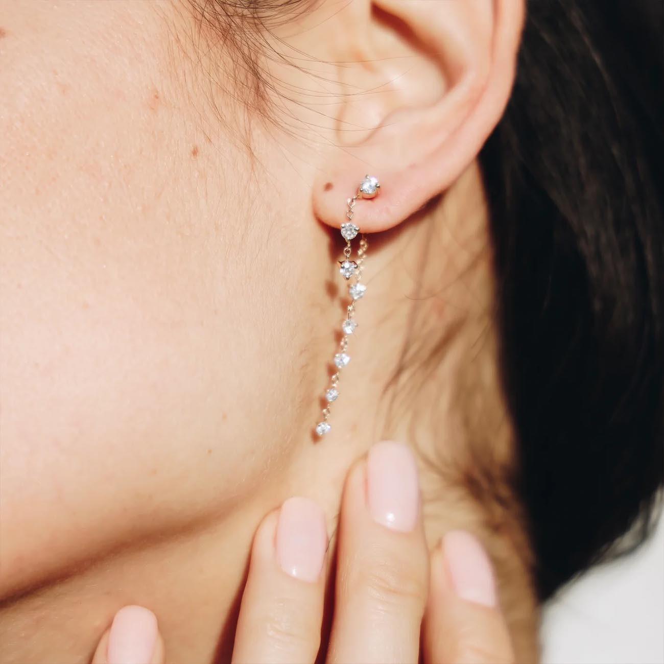 Carbon & Hyde Starstruck Diamond Earrings - Rose Gold Model 2