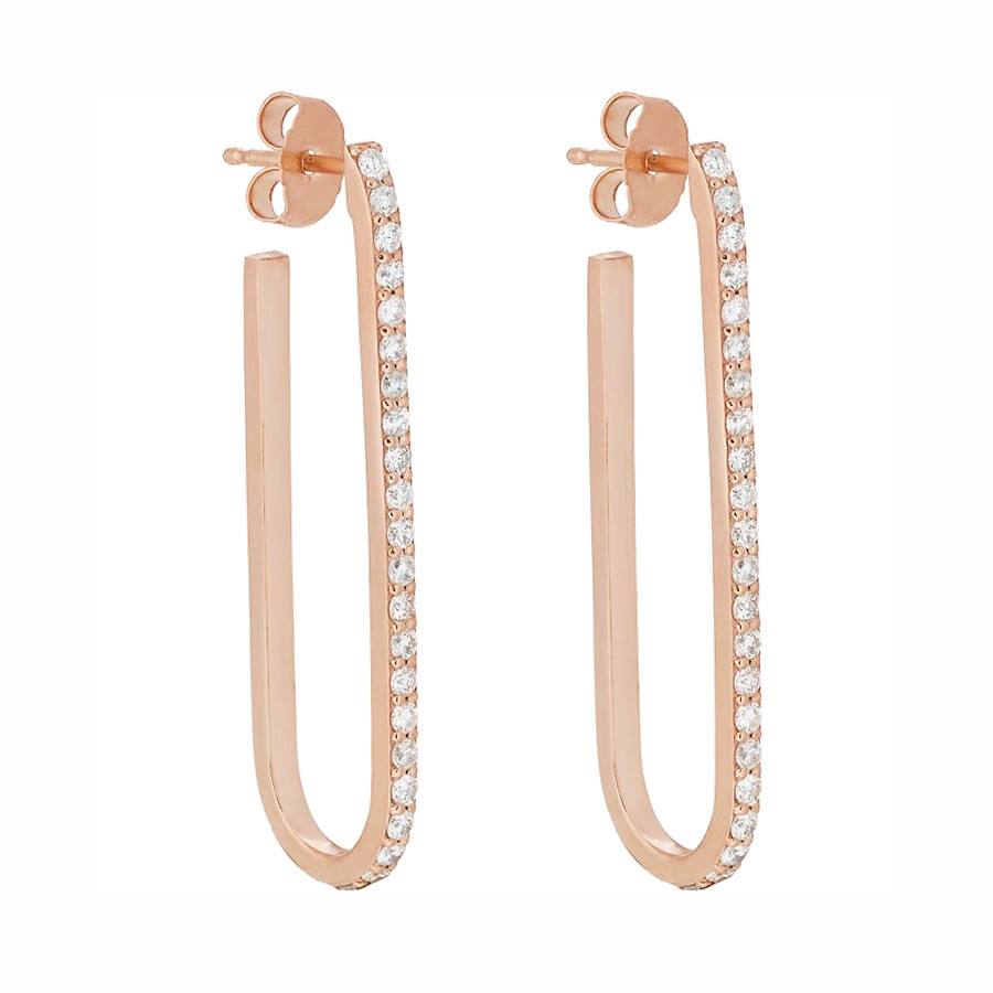 Rose Gold Pin Hoop Earrings by Carbon & Hyde 