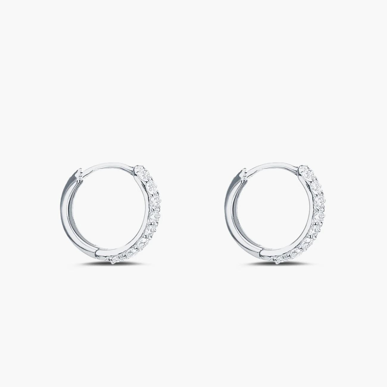 Carbon & Hyde Diamond Boom Huggie Earrings in White Gold