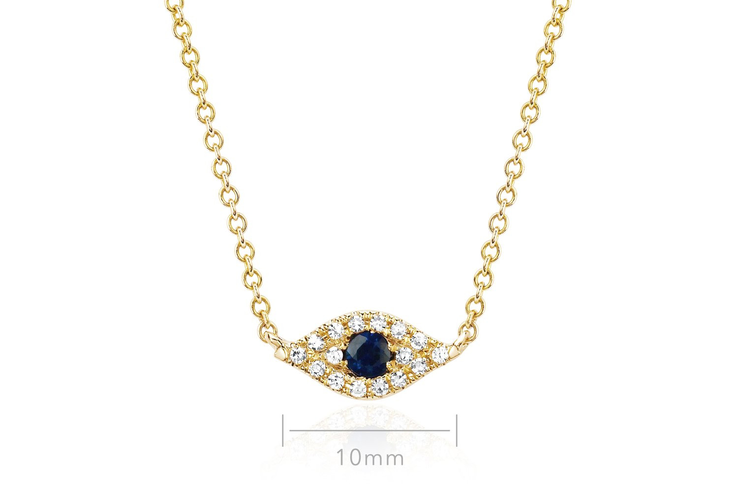 EF Collection Diamond Evil Eye Chain Choker Yellow Gold Necklace