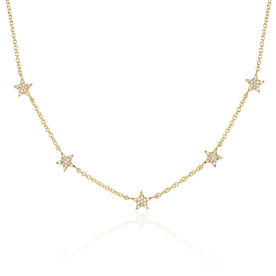 Lydia Gold Diamond Station Necklace - Waterproof Necklace