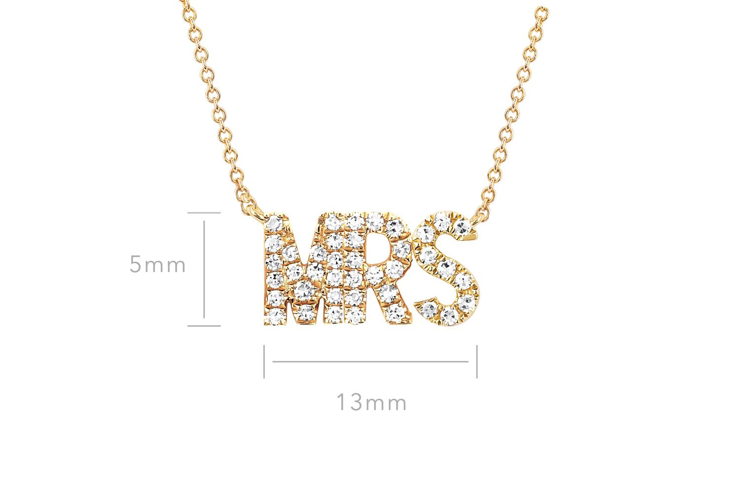 EF Collection Diamond Mrs Necklace in 14K Gold