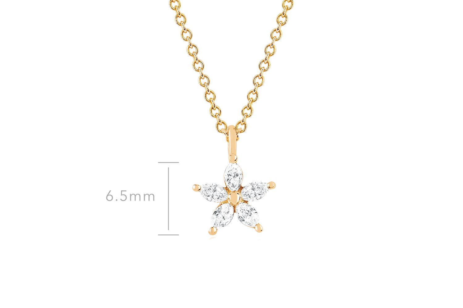 EF Collection Diamond Marquise Flower Necklace
