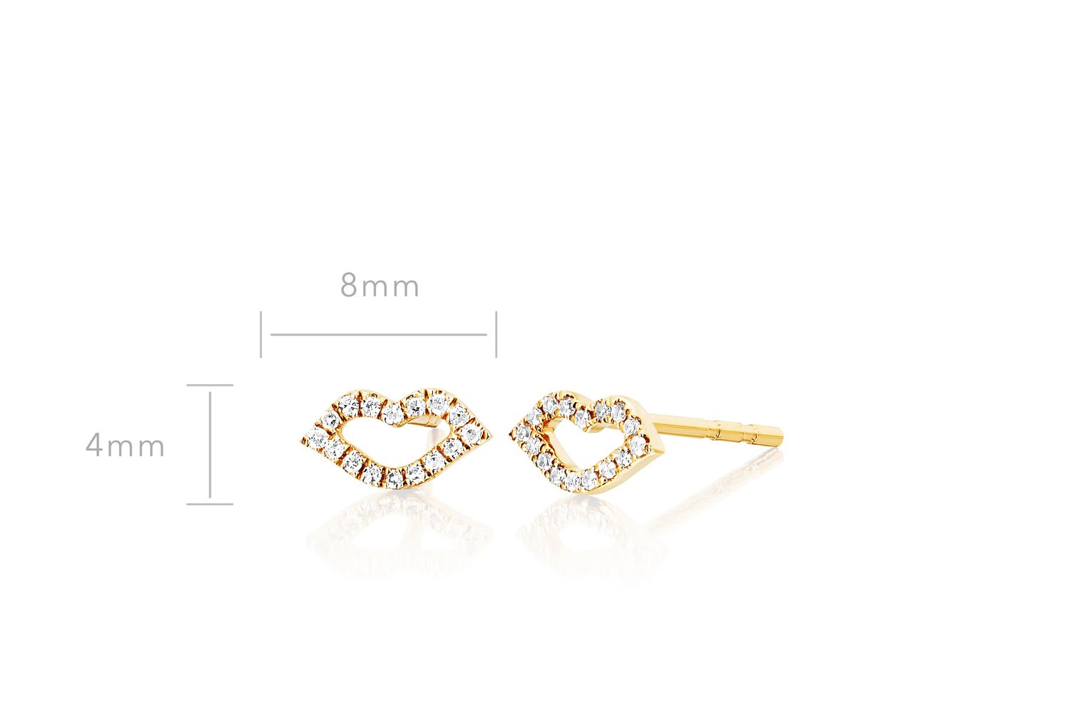 EF Collection Diamond Kiss Studs in Yellow Gold