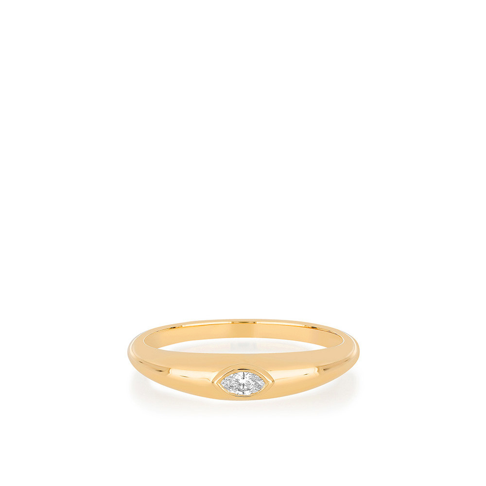 EF Collection Marquise Diamond Dome Ring in Yellow Gold