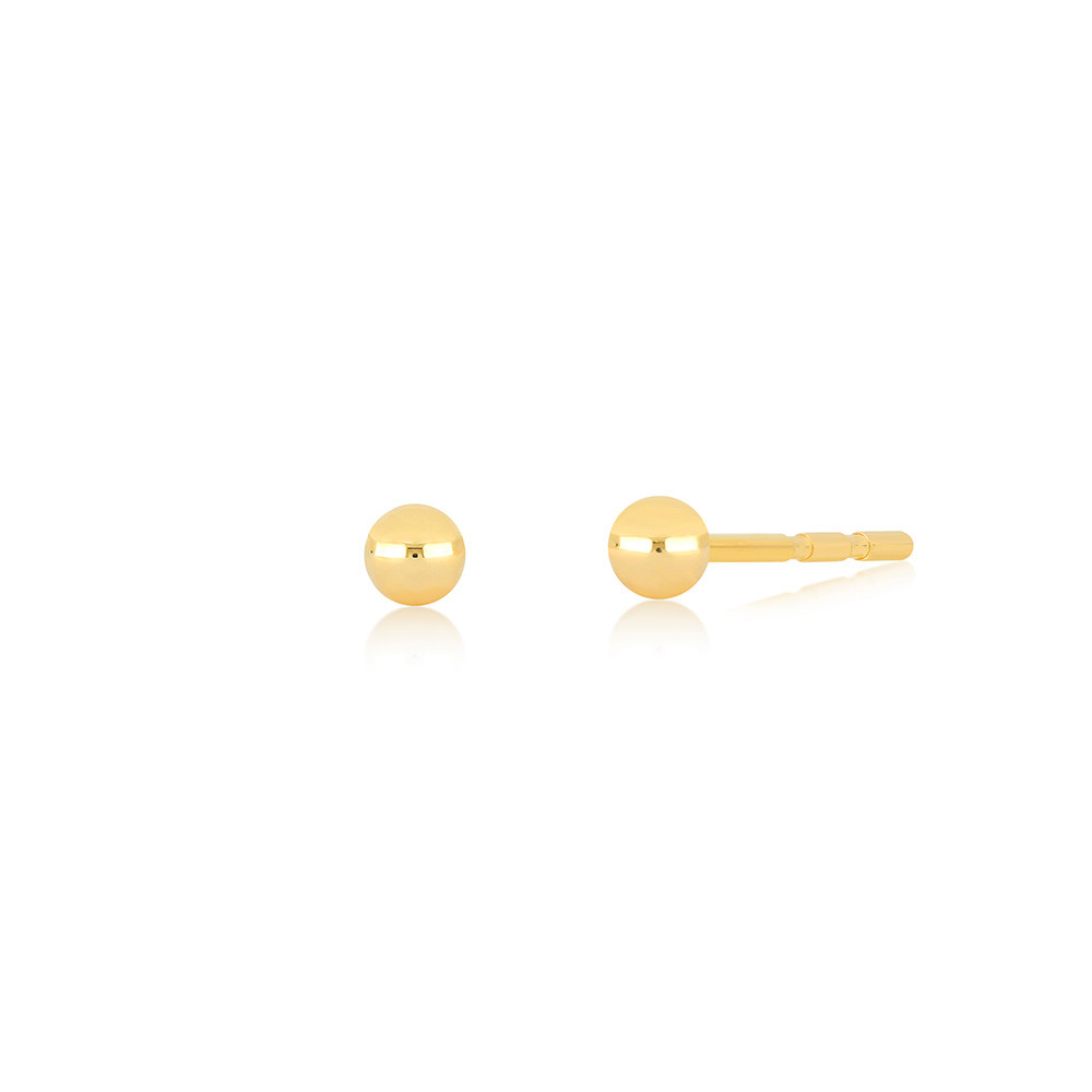 EF Collection Mini Ball Earrings in Yellow Gold