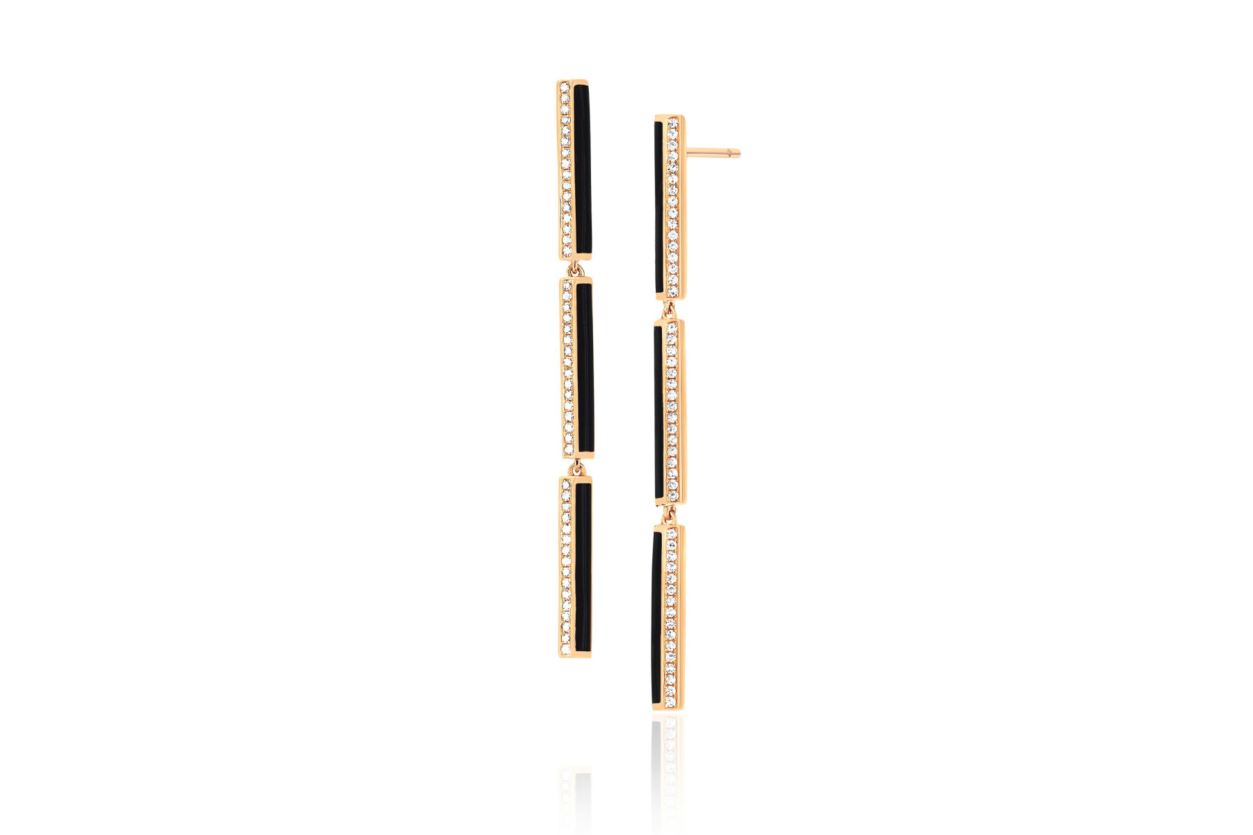 EF Collection Bar Drop Earrings in 14K Gold
