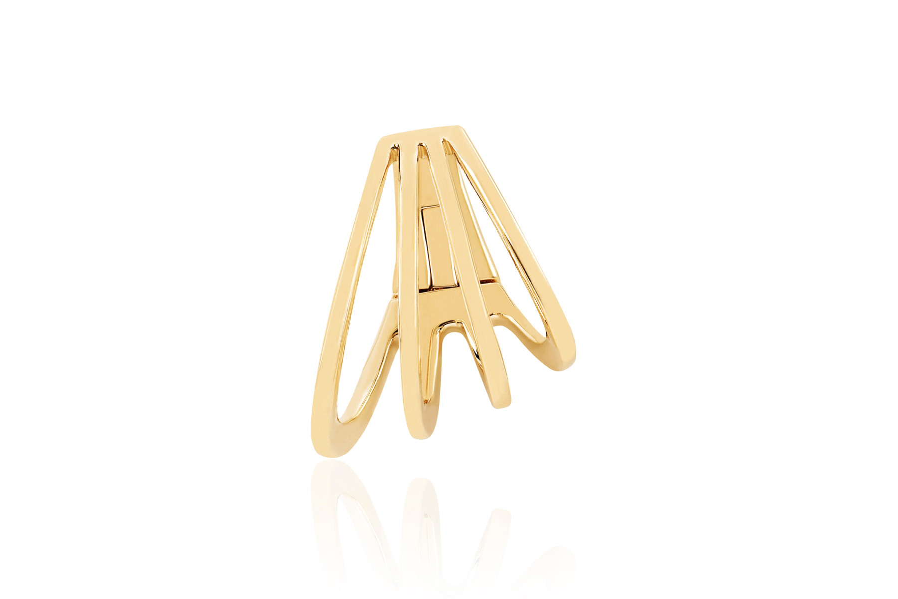 EF Collection Cage Earcuff in 14K Gold front view
