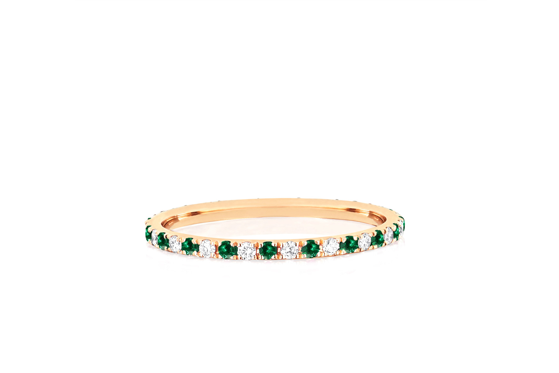 EF Collection Diamond and Tsavorite Eternity Band in 14K Gold front view