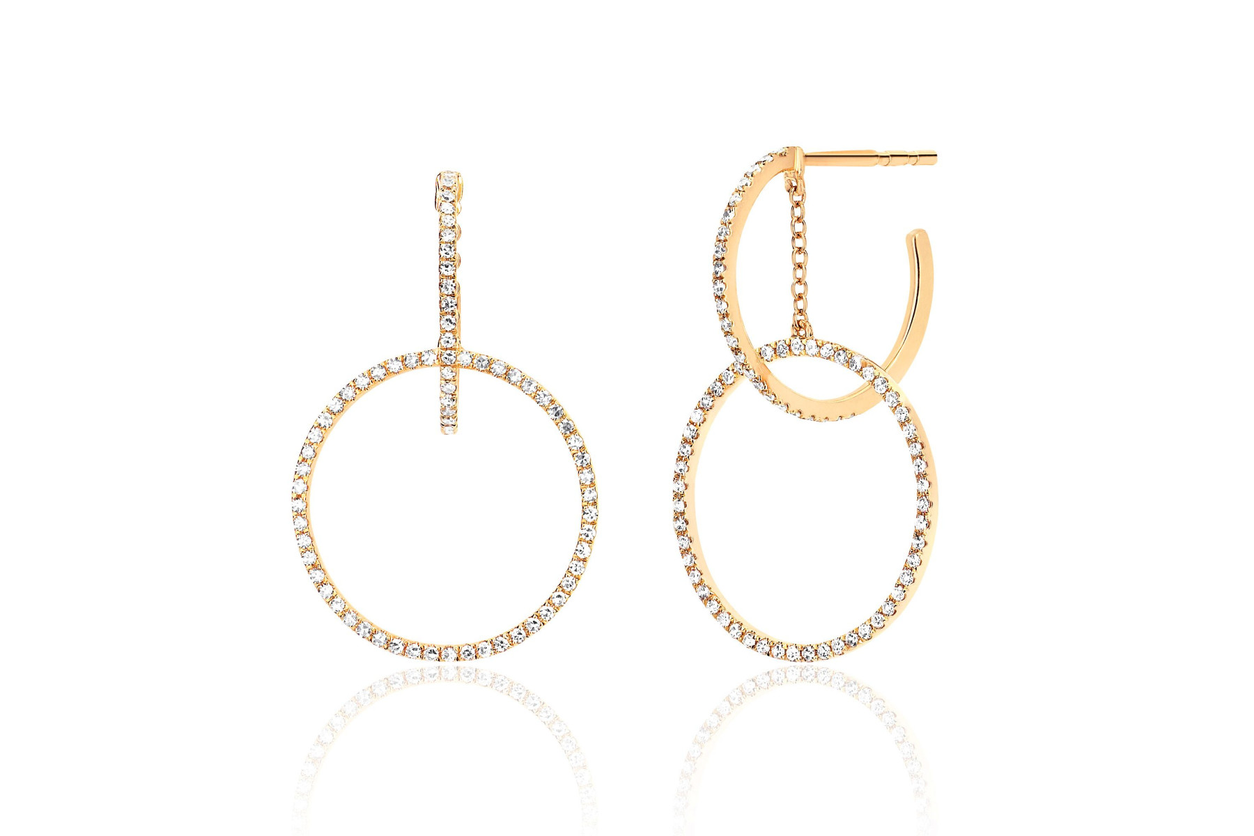 EF Collection Interlocking Hoops in 14K Gold
