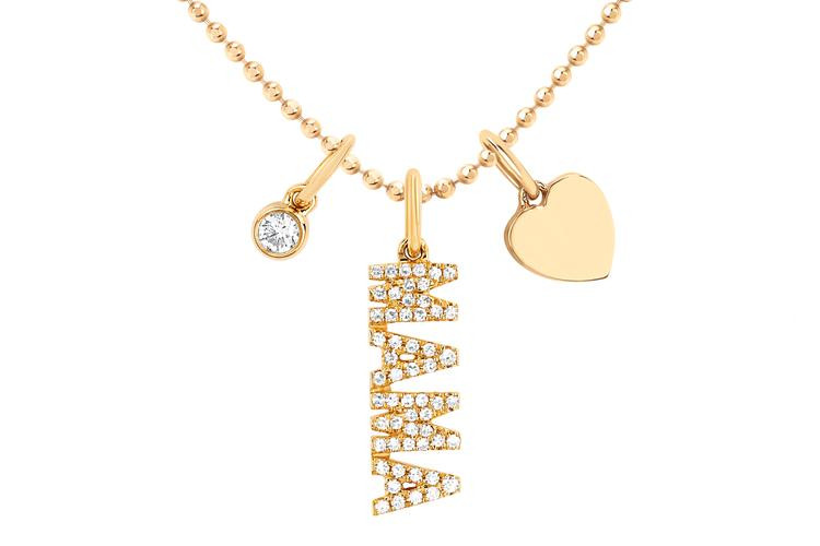 EF Collection Mama Charm Necklace in 14K Yellow Gold
