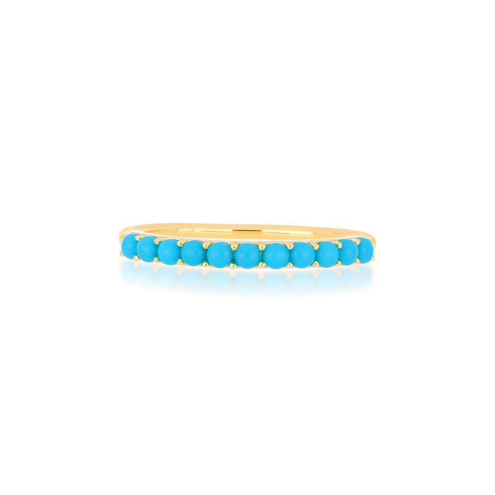 EF Collection Turquoise Stack Ring in Yellow Gold